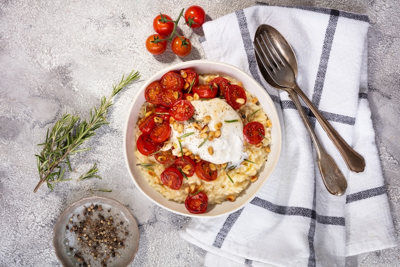 recette de Risotto aux tomates et pignons