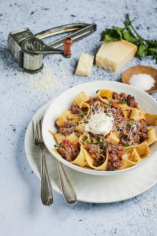 recette de Pappardelle au ragu d’agneau effiloché