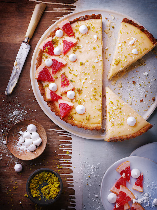 tarte fondante au pomelo