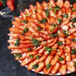 recette de Carpaccio de fraises et pesto de verveine