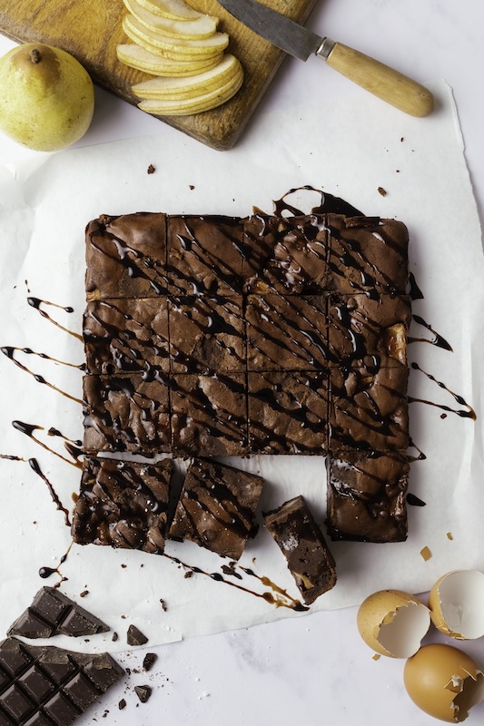 recette de Brownies chocolat poire