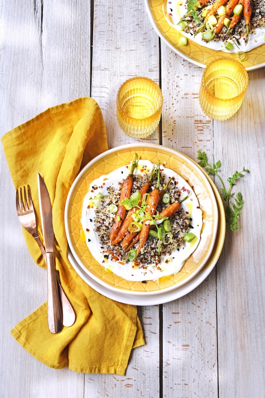 recette de Carottes rôties au yaourt