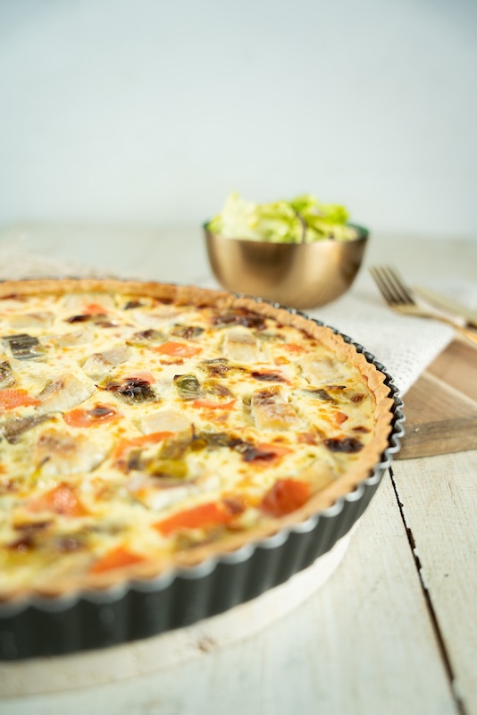 recette de Quiche à la truite fumée et aux poireaux