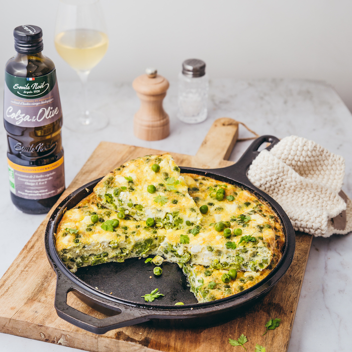 Frittata aux petits pois et feta