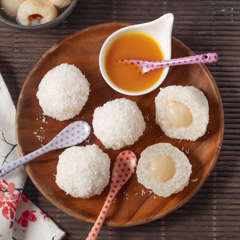 recette de Boules coco-litchi