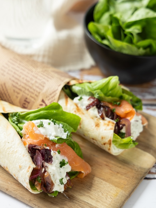 recette de Wraps au saumon et Petit Billy