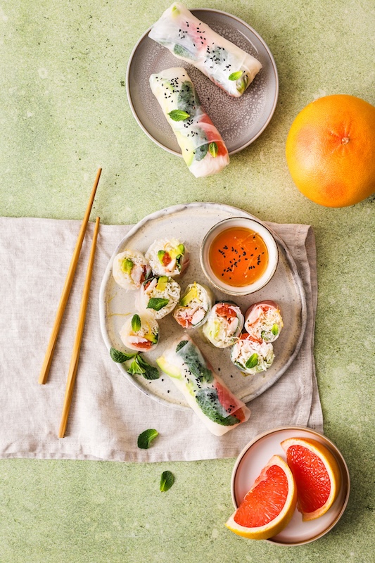 recette de Rouleaux de printemps au pomelo de Corse