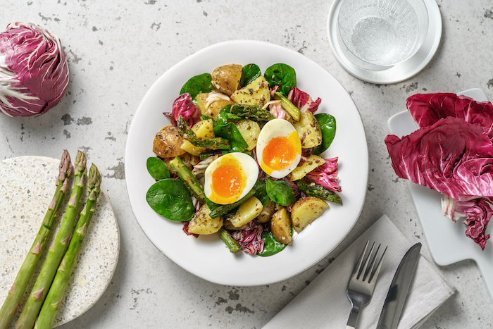 Salade de grenailles aux asperges et Grana Padano