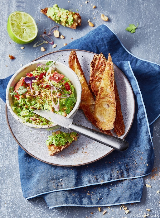 Tapenade de petits pois à la crème fraîche