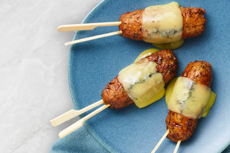 Brochettes de poulet à l’asiatique et au Morbier