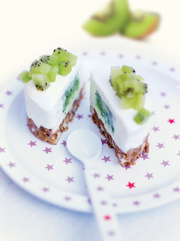 recette de Cheesecakes au coeur coulant de kiwi