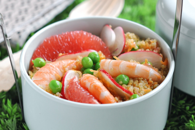 Salade de quinoa aux crevettes