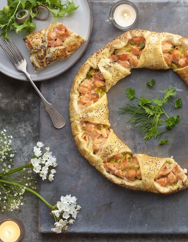 recette de Couronne feuilletée de baron de saumon