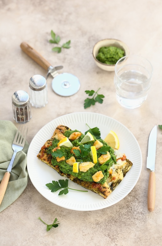 recette de Focaccia salsa verde au poulet