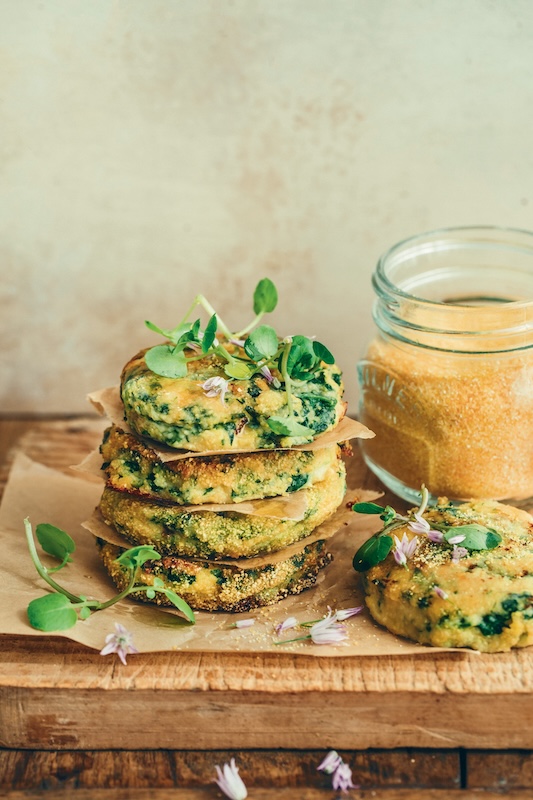 recette de Galettes de polenta aux épinards et Parmesan