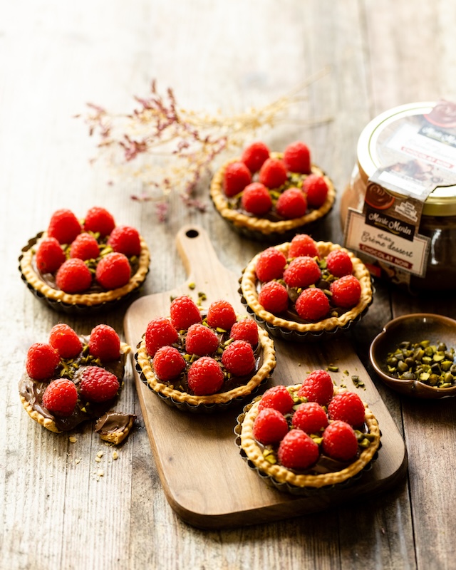 recette de Tartelettes framboises et chocolat