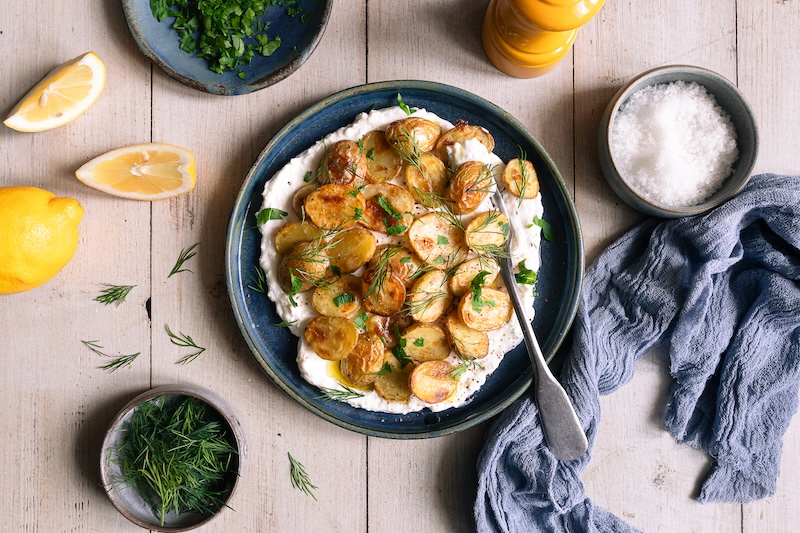 recette de Primeurs La Noirmoutier rôties et chèvre