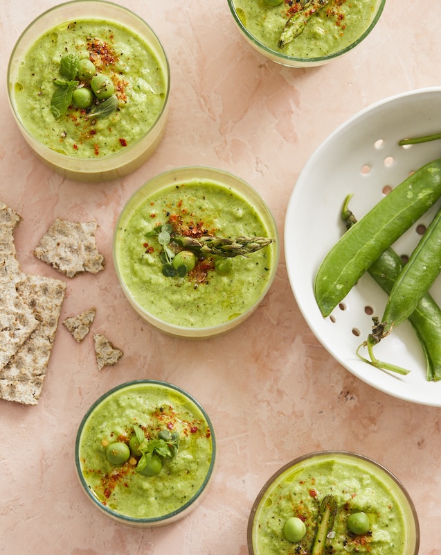 recette de Gaspacho aux asperges et petits pois