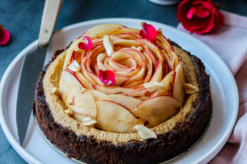 Cheesecake rose de pommes