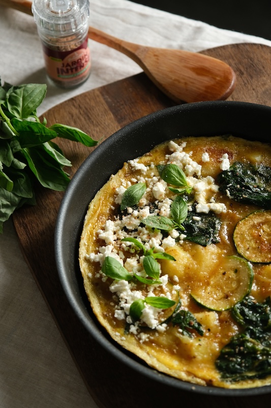 recette de Tortilla aux courgettes épinards et oignon