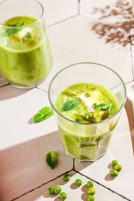 recette de Soupe glacée aux petits pois