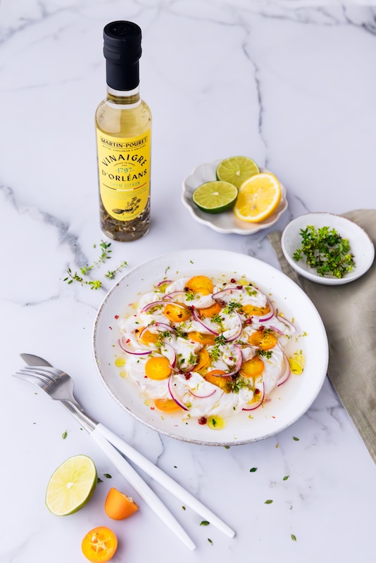 recette de Ceviche de cabillaud au vinaigre de thym