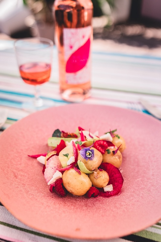 recette de Salade de pommes de terre aux framboises