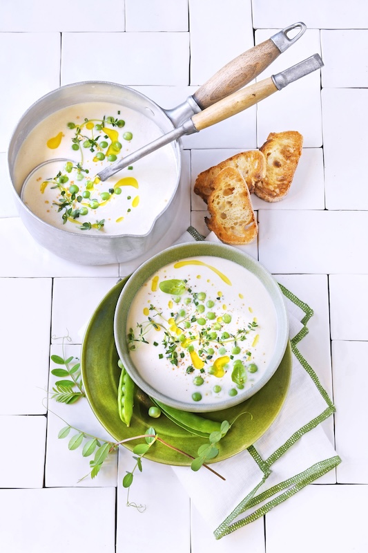 recette de Soupe de lait aux petits pois