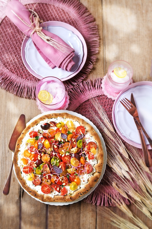 recette de Tarte au fromage frais et tomates