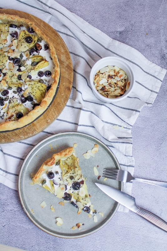 recette de Tarte croustillante aux olives noires