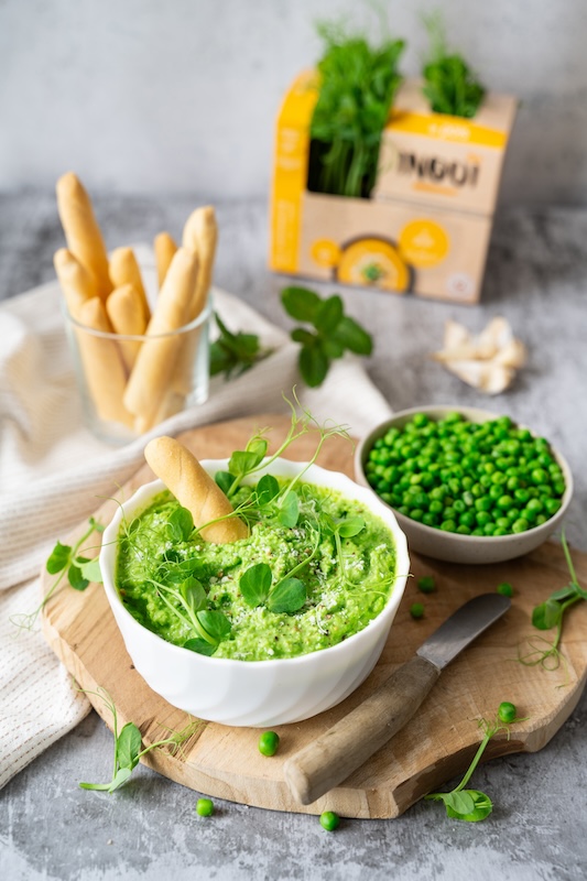 recette de Tartinable vert aux micropousses de pois