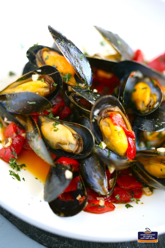 recette de Moules à la plancha aux piquillos