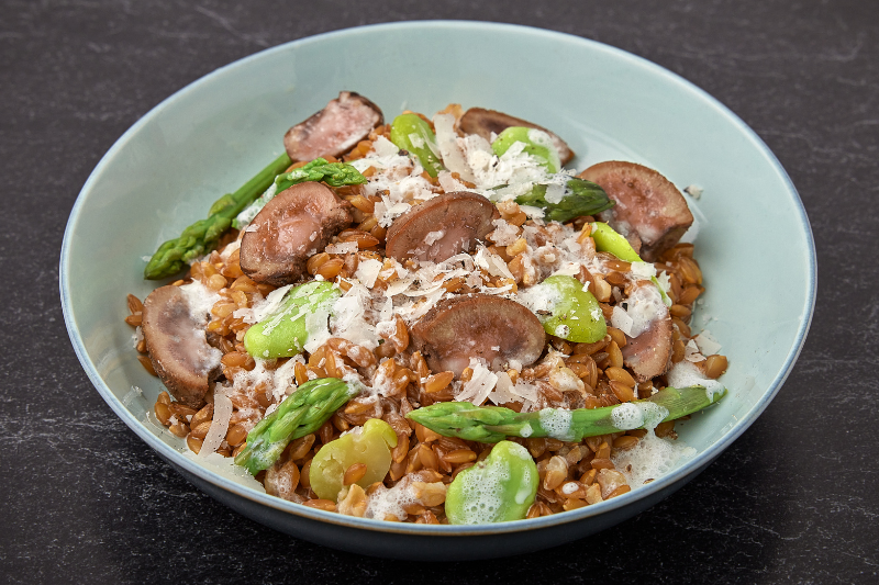 Risotto de printemps aux rognons de veau