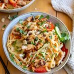 recette de Salade de nouilles au poulet mariné
