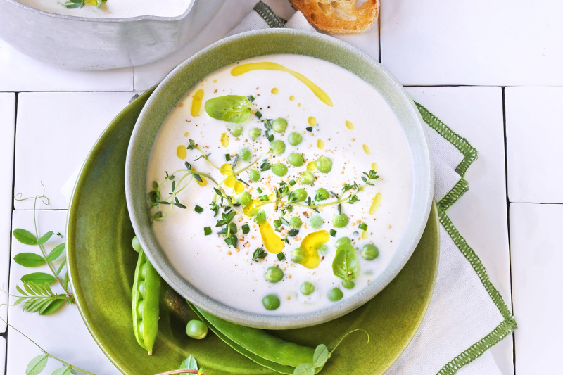 Soupe de lait aux petits pois