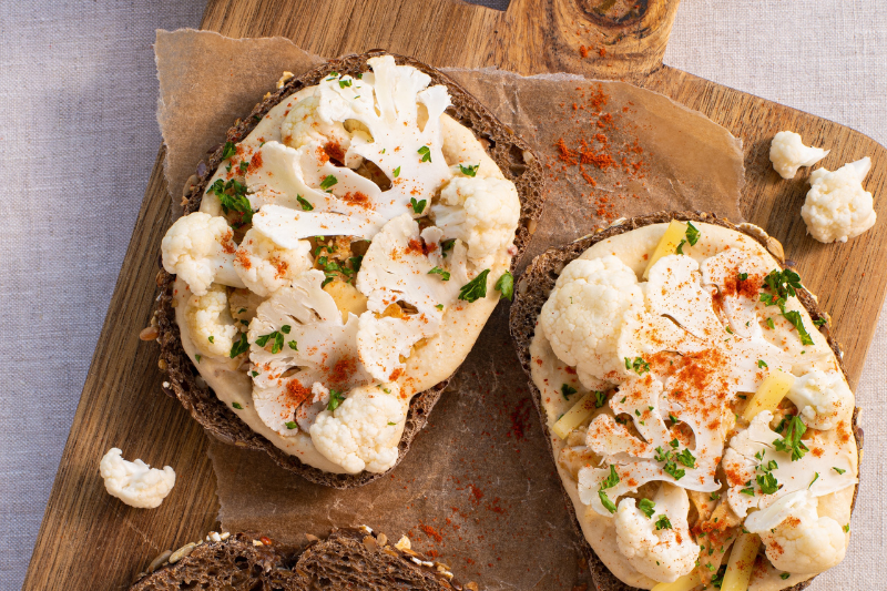 Tartines de chou-fleur