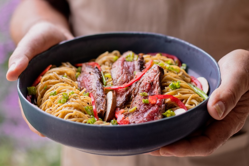 recette de Bavette de boeuf de Chalosse aux nouilles