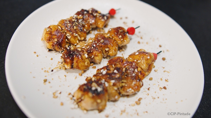 recette de Pintade en brochettes yakitori