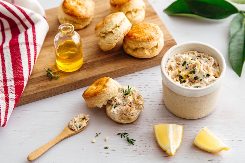 recette de Scones au thym et tartinade de thon