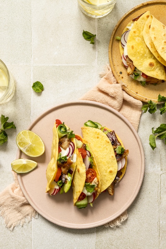 recette de Tacos de la mer aux légumes croquants