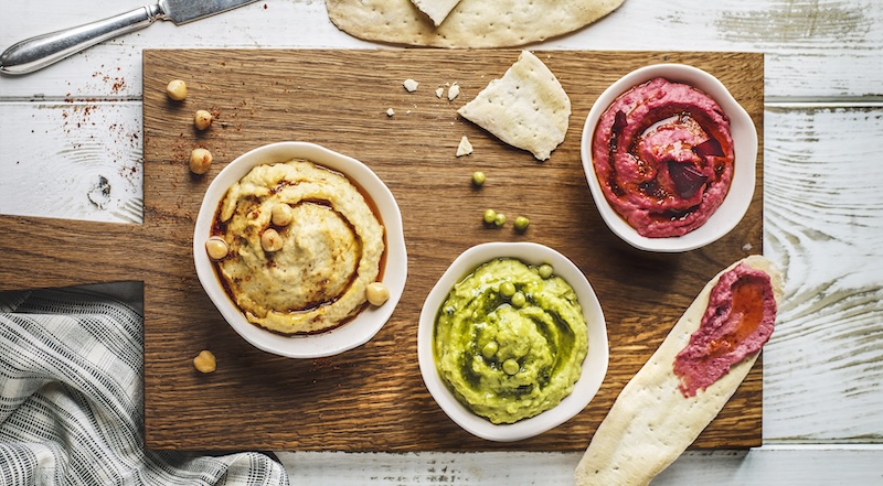 recette de Houmous aux trois couleurs