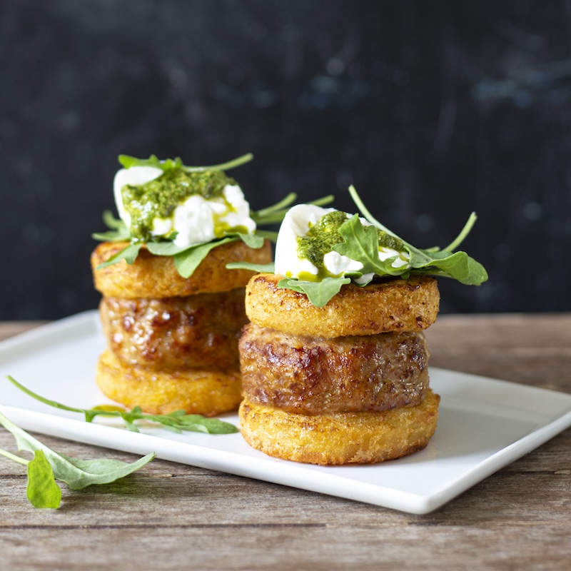 recette de Röstis au pesto et à la burrata