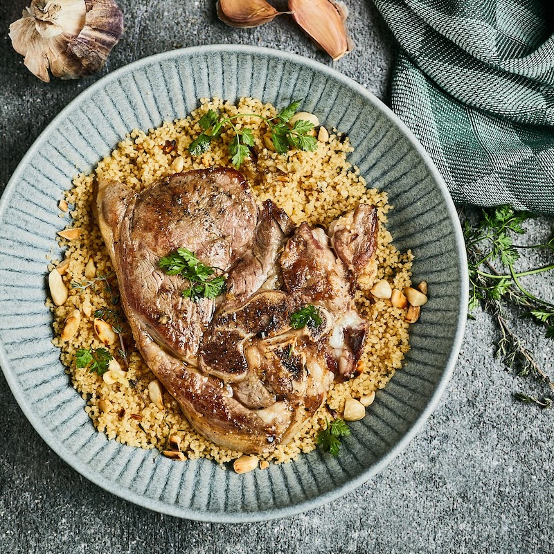 recette de Tranches de gigot rôties à l’ail