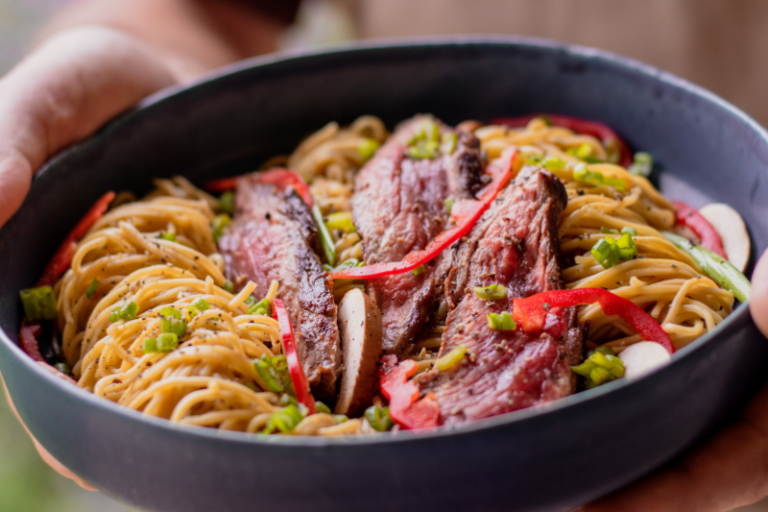 Bavette de boeuf de Chalosse aux nouilles