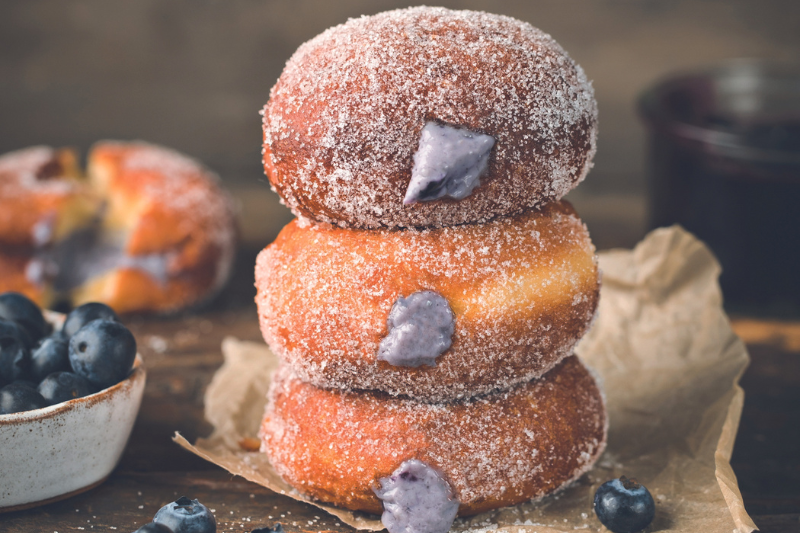 Beignets de Carnaval à la myrtille