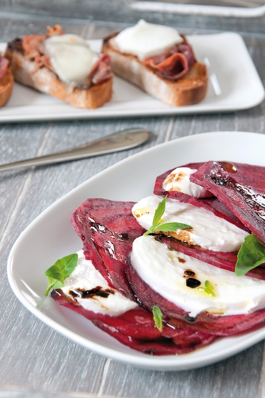 recette de Carpaccio de betteraves à la burrata