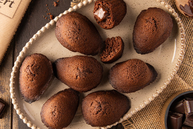 Madeleines coeur de chocolat 70