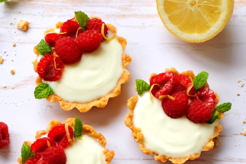 Tartelettes citron-framboises