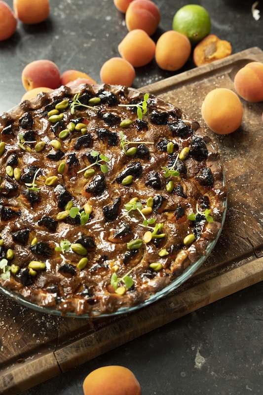 recette de Tarte aux abricots et crème de pistache