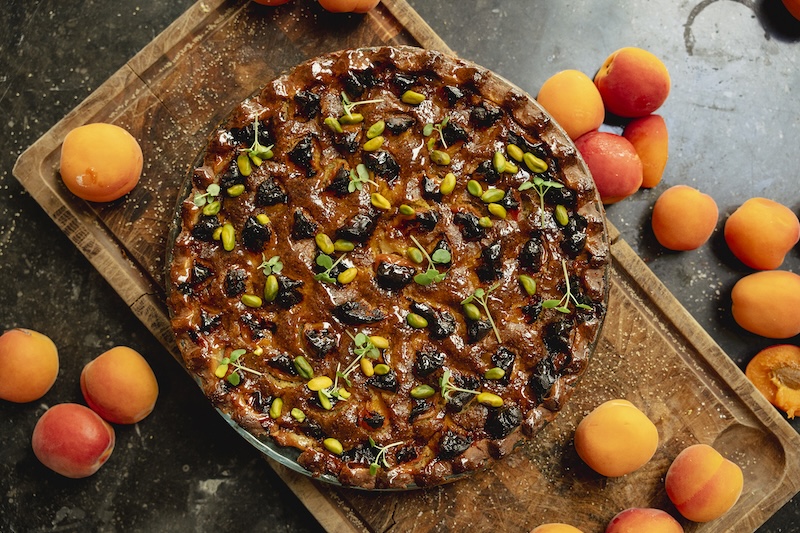 Tarte aux abricots et crème de pistache